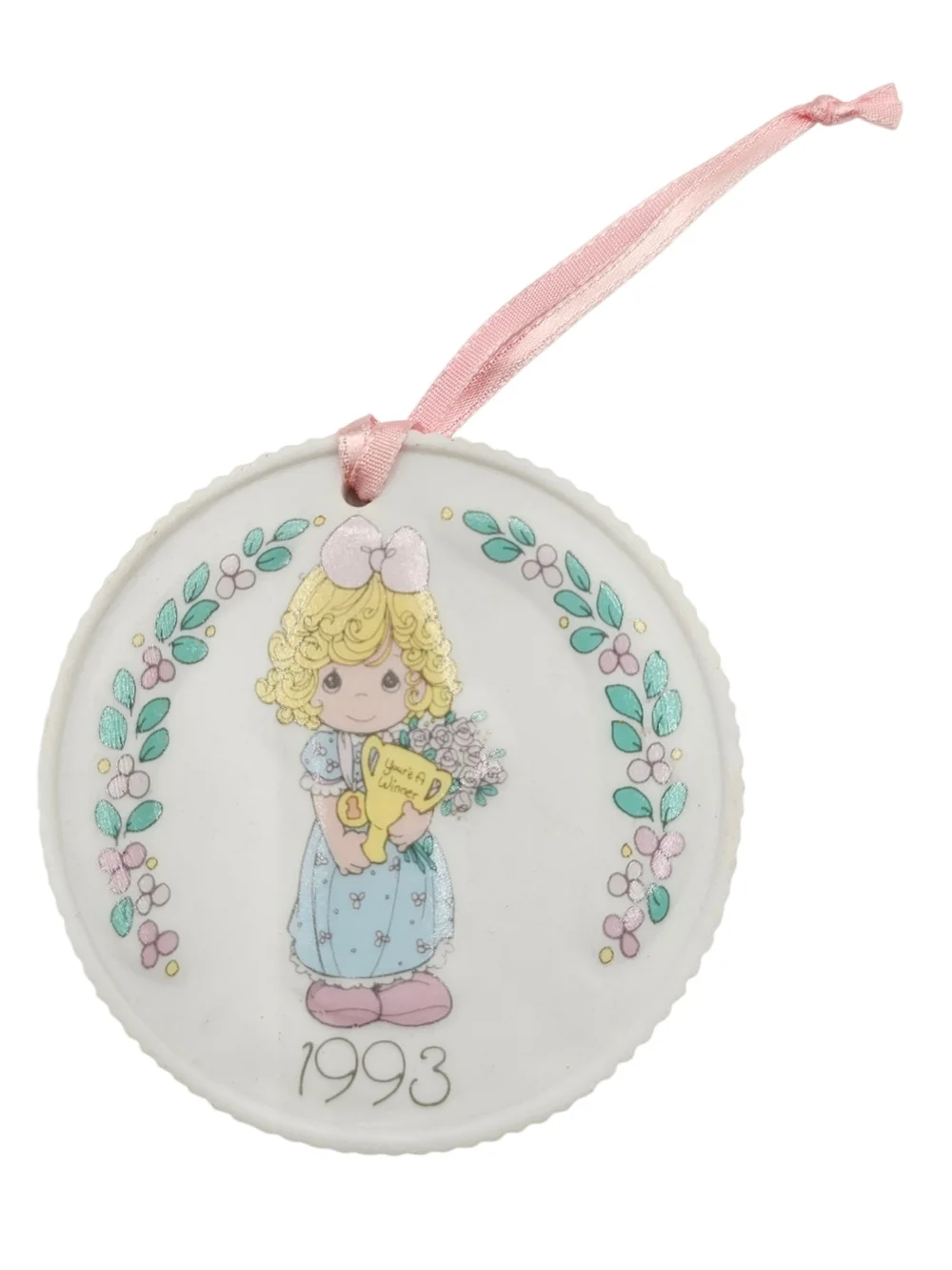 1993 Enesco Precious Moments Easter Seals Christmas Ornament